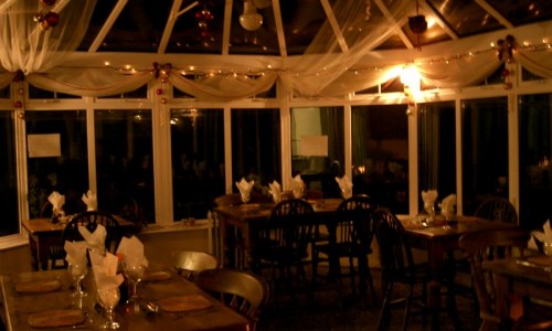Our conservatory decorated for Christmas
